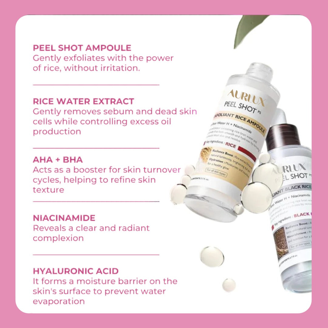 Peel Shot Glow Rice Ampoule Duo by Aurlux